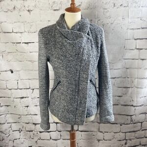 Gat Rimon Gray Fleece Motorcycle Jacket Women’s Size Medium‎ Wool Blend